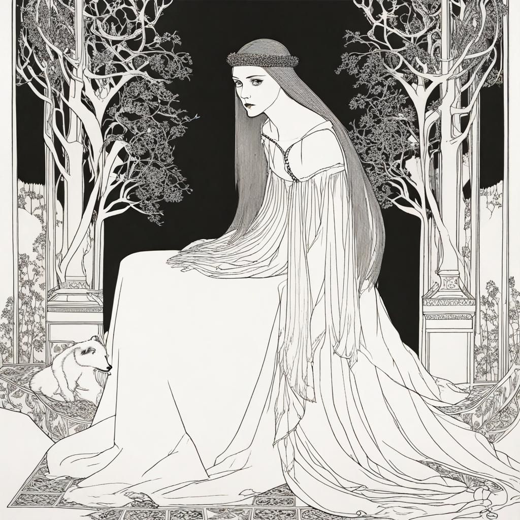 Sansa Stark in Aubrey Beardsley Style
