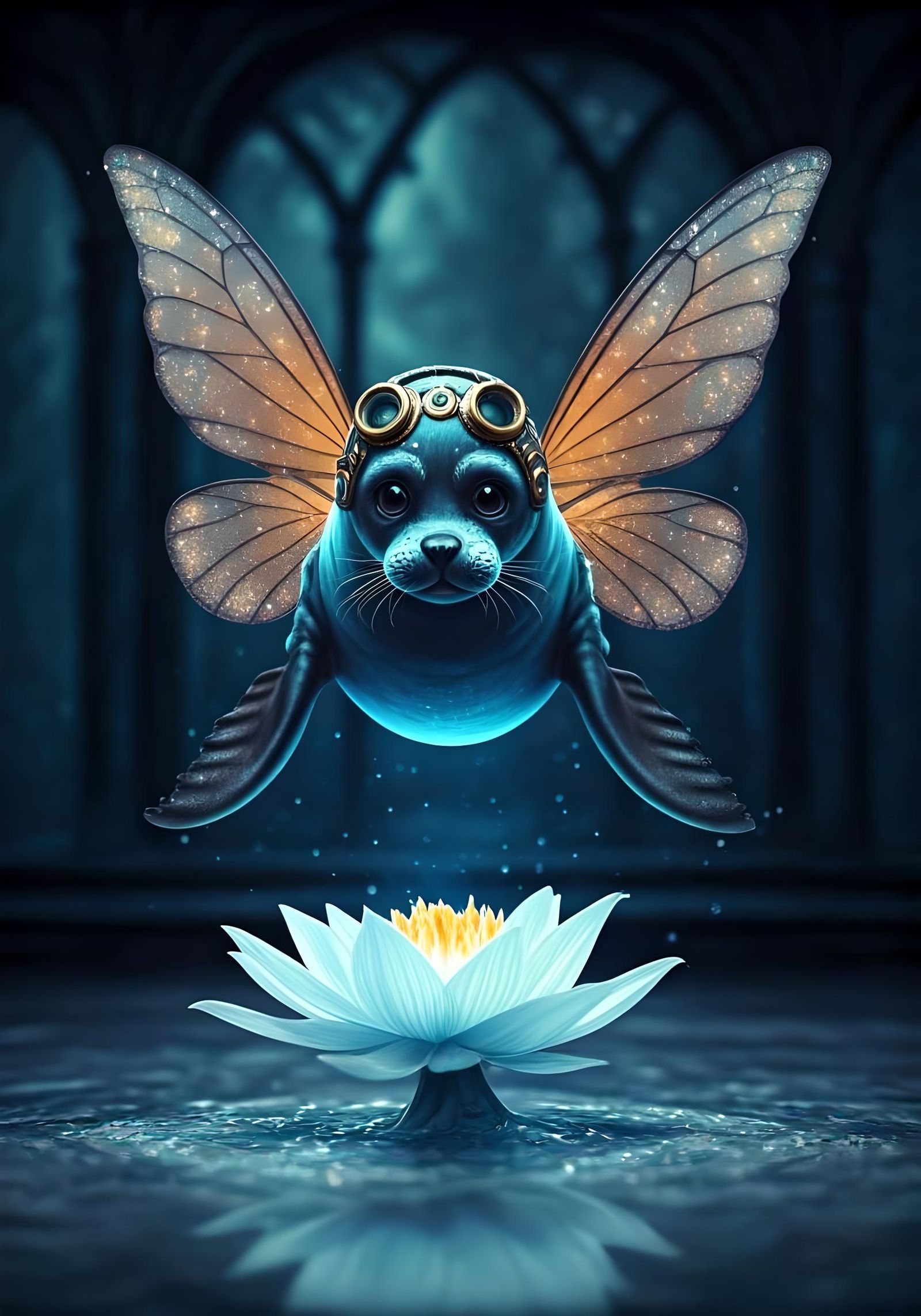 Steampunk Fairy Seal at Ice Flower Party