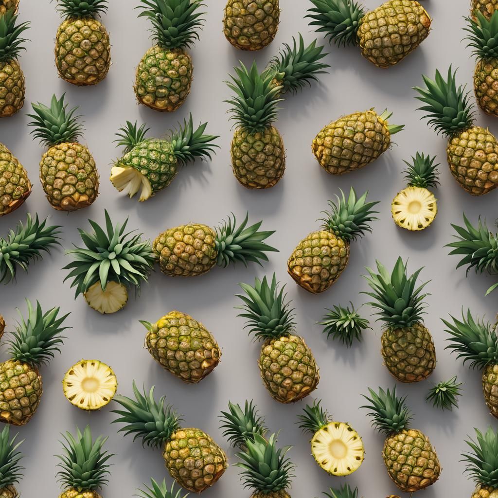 Detailed Anime Pineapple in 3D