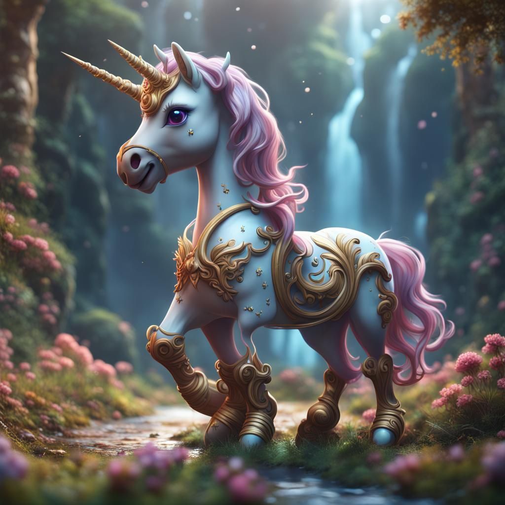 Cute Unicorn Fantasy Concept Art