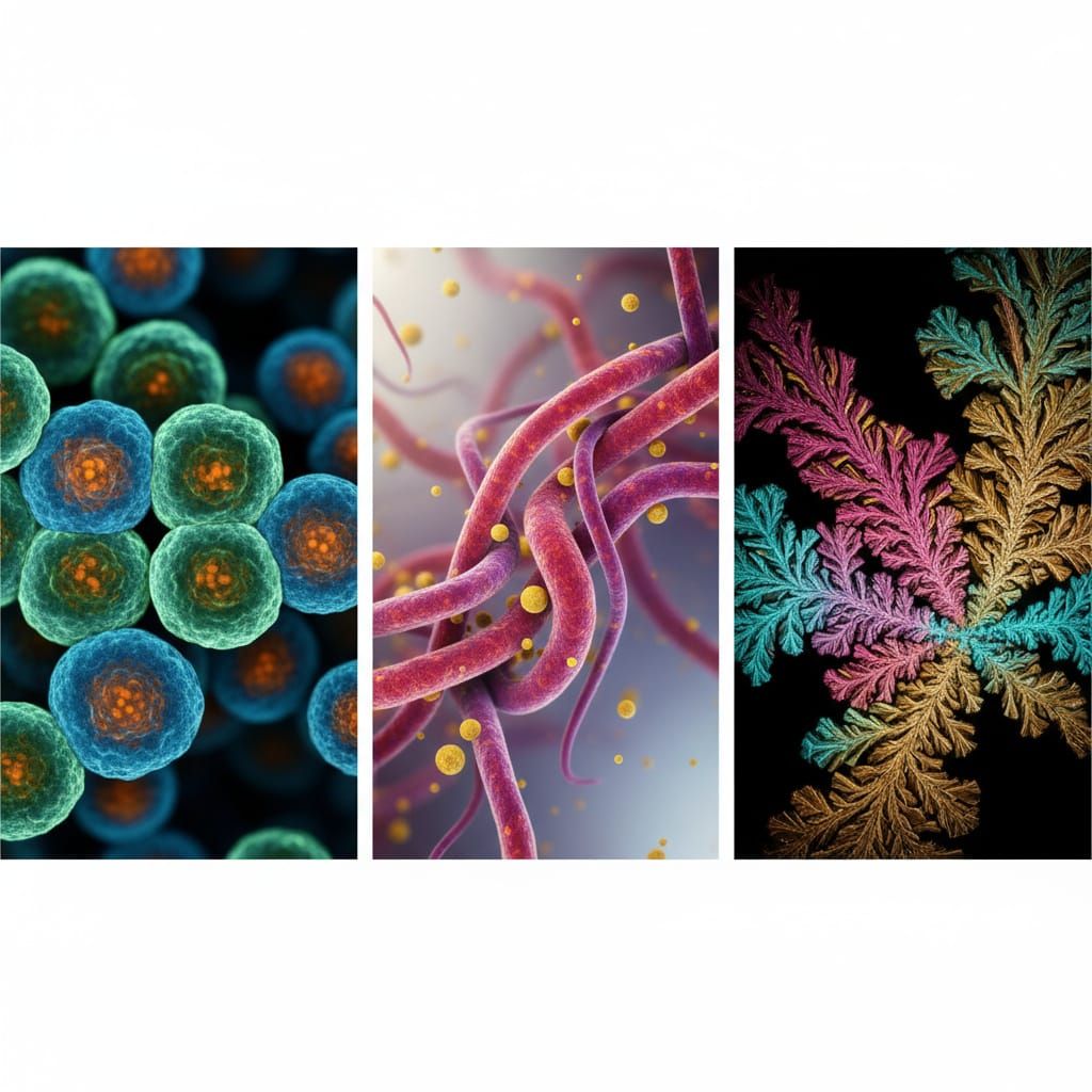 Abstract Geometric Shapes in Microscopic View