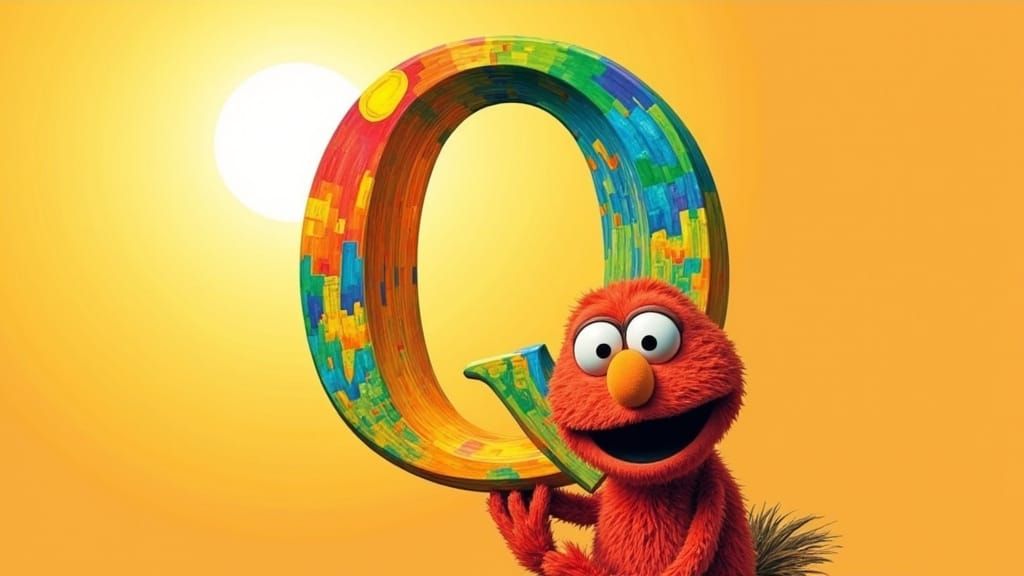 Bert and the Letter Q: Childlike Illustration
