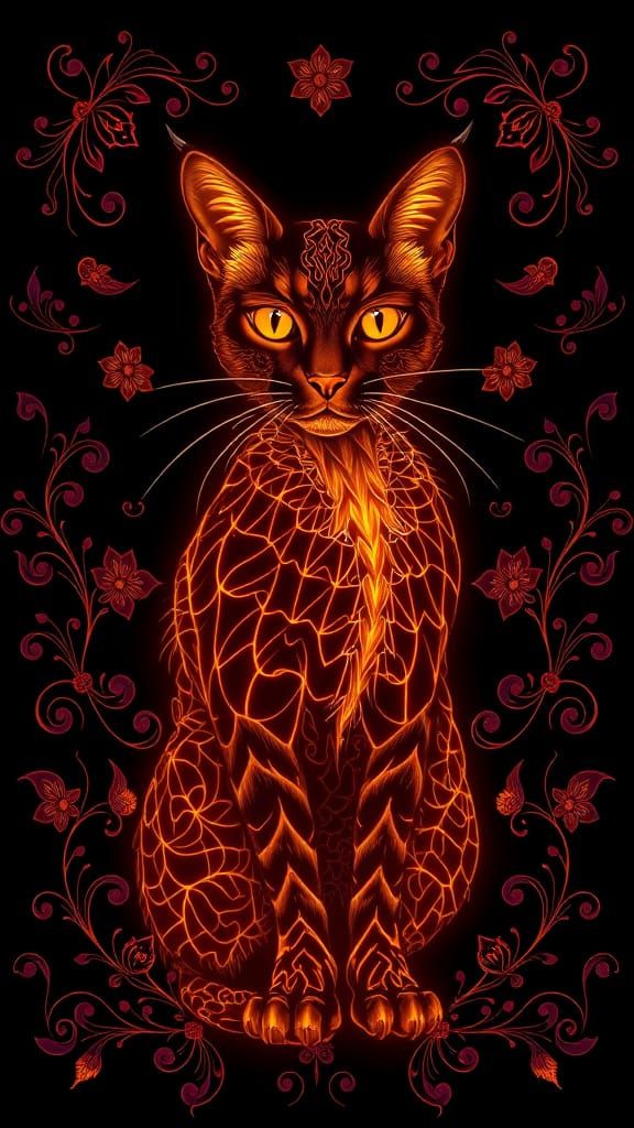 Mystical Caracal Radiates Dark Energy in Egyptian Spring Aes...
