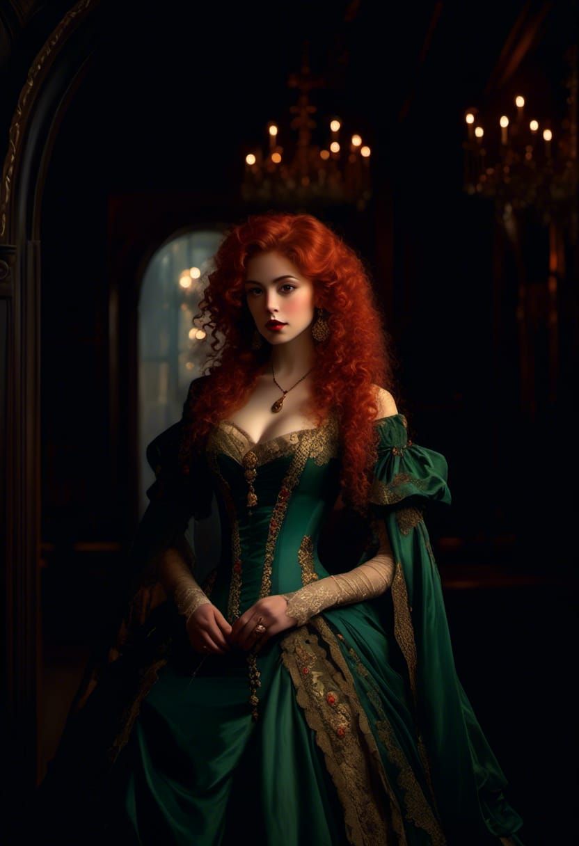 Victorian Vampire Mina Harker in Edward Cucuel Style