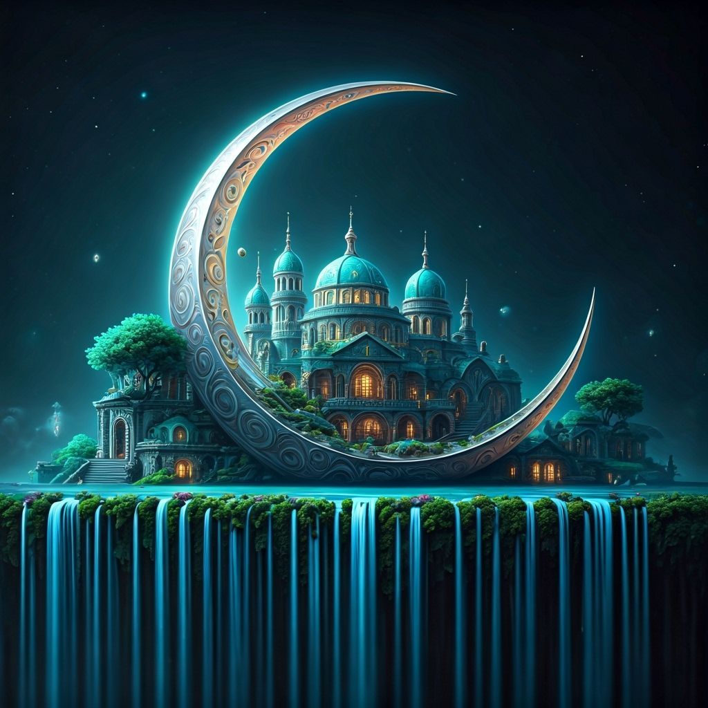 Mediterranean Village in Silver Moon, Fantasycore Style