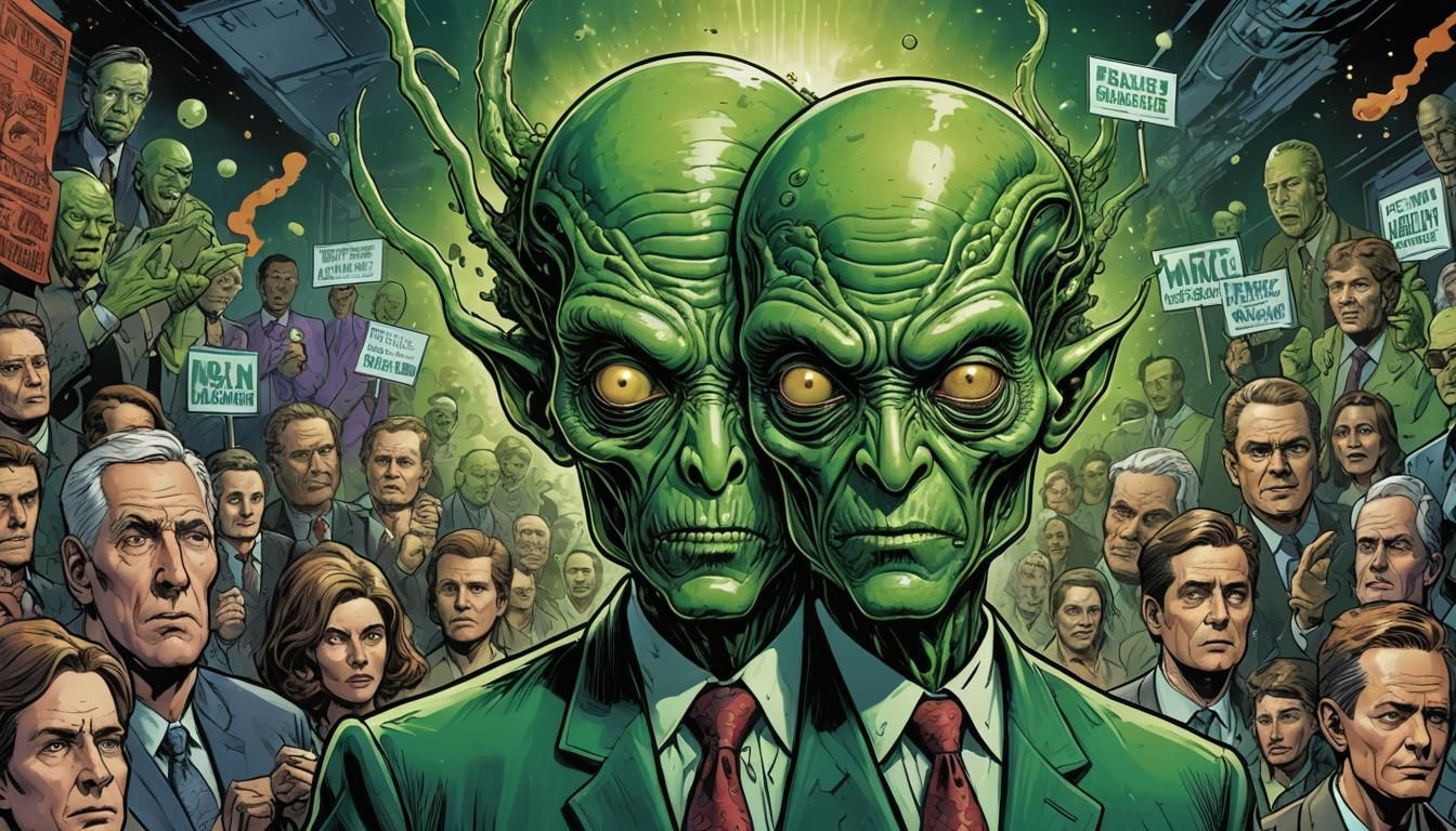 Alien Politician Election Spot in Comic Book Art