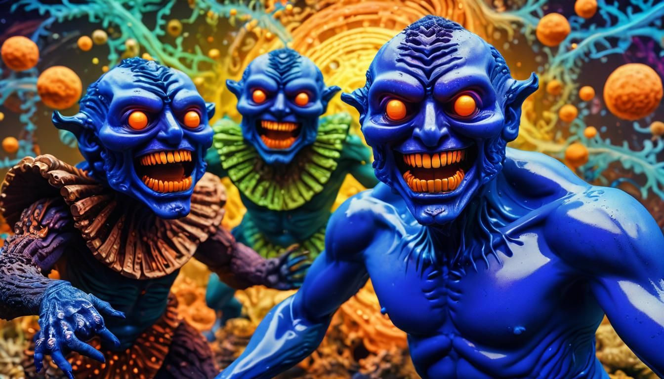 Bioluminescent Misanthrope Portrait in Neon Futurism Style