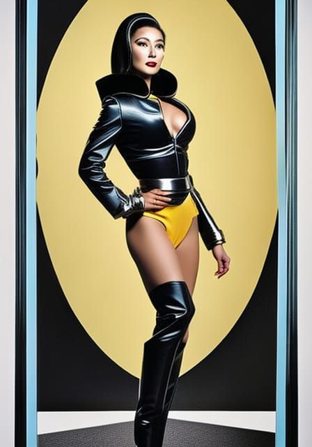 Retro Sci-Fi Pinup Girl on the Moon