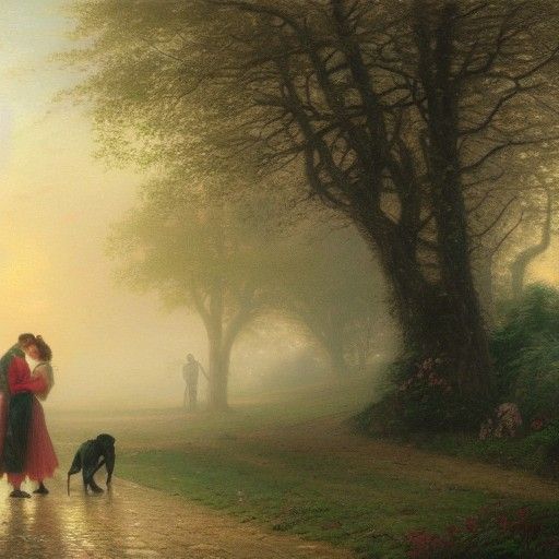Misty Morning Embrace on Hampstead Heath