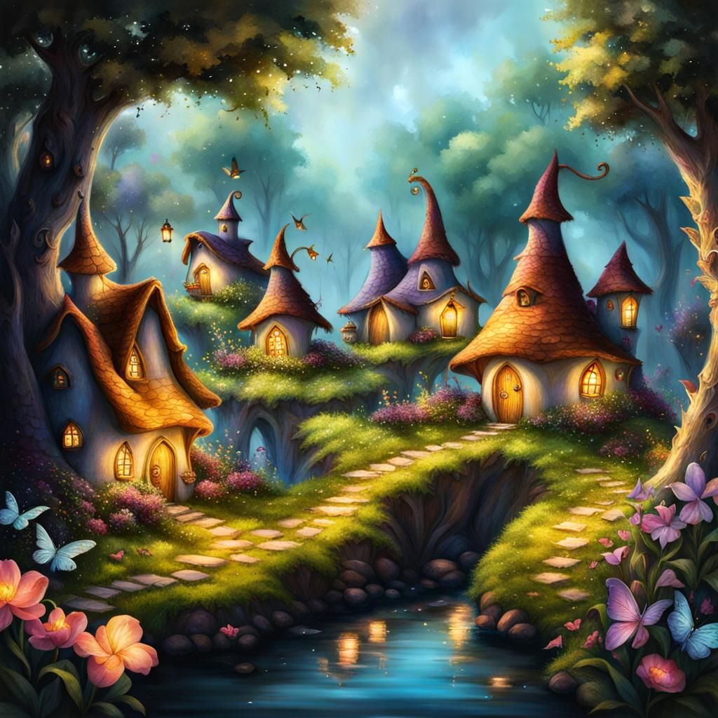 Magical Fairy Village in Enchanted Forest