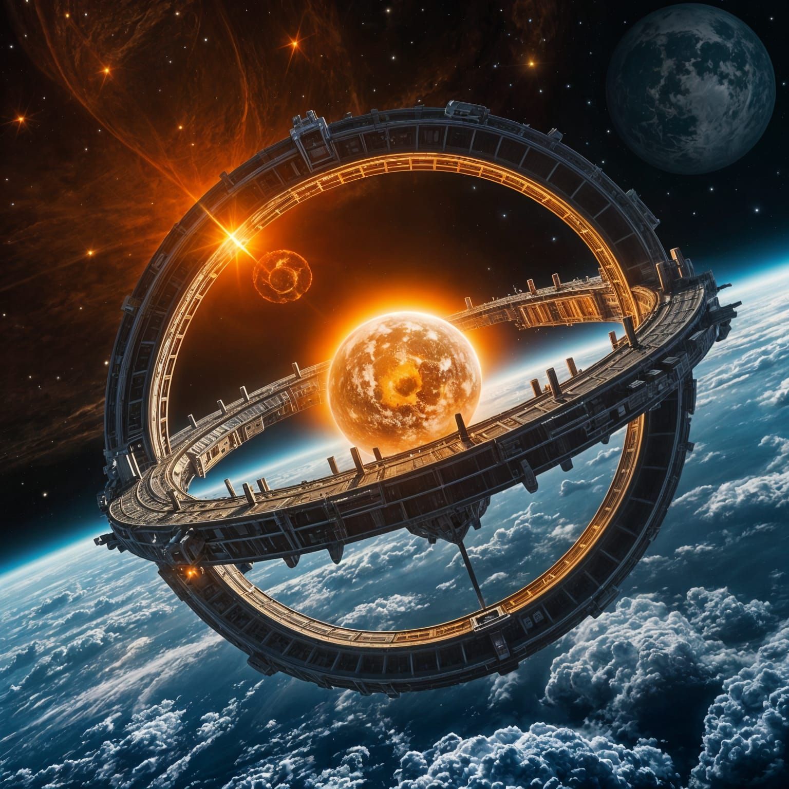 Ringworld: A Terraformed Space Station in Orbit