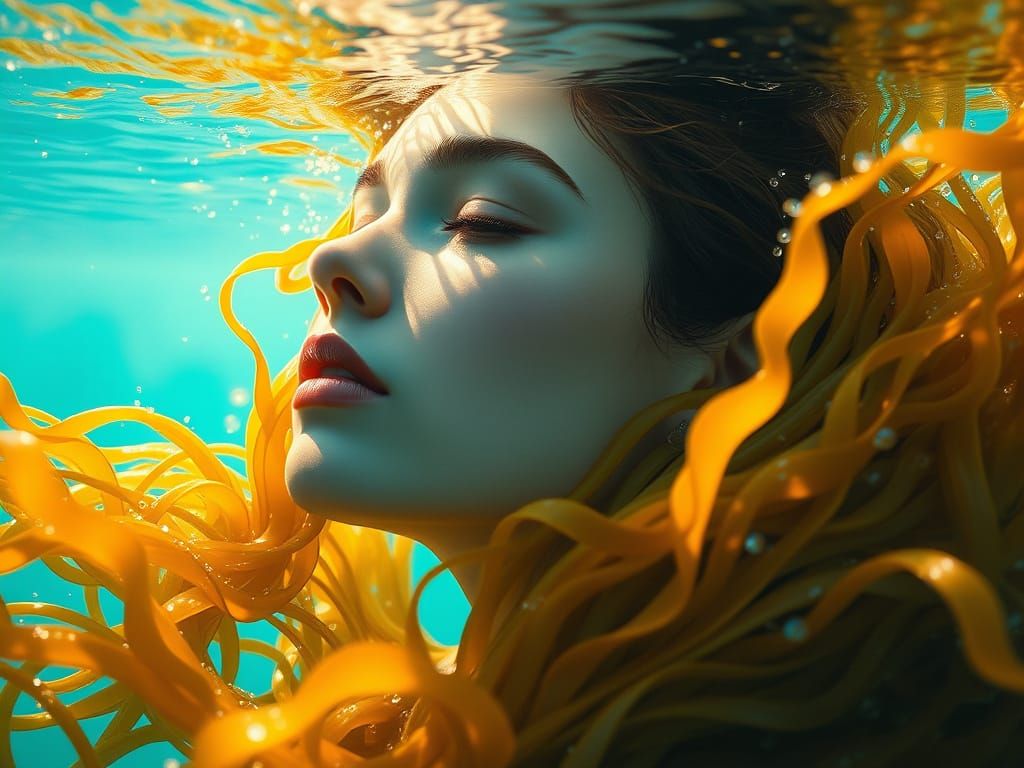 Serene Futuristic Mermaid in Crystal Waters