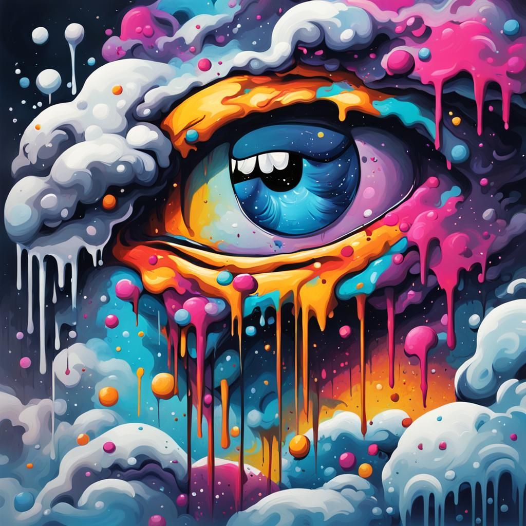 Graffiti Art of a Snowy Cloudy Day