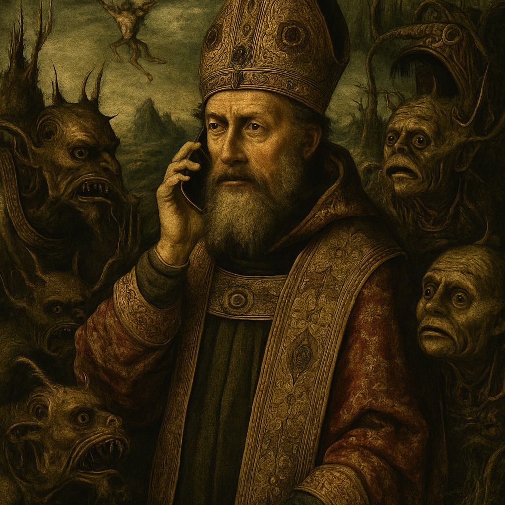 Saint Anthony's Cellphone Revelation: Gothic Surrealism