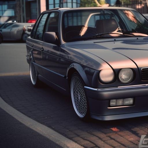 BMW 325i E30 Touring in 90's Anime Style