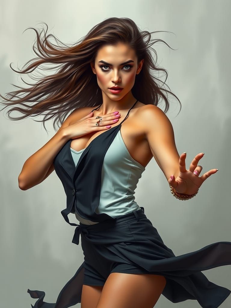 Elegant, Confident Woman in Striking Attire