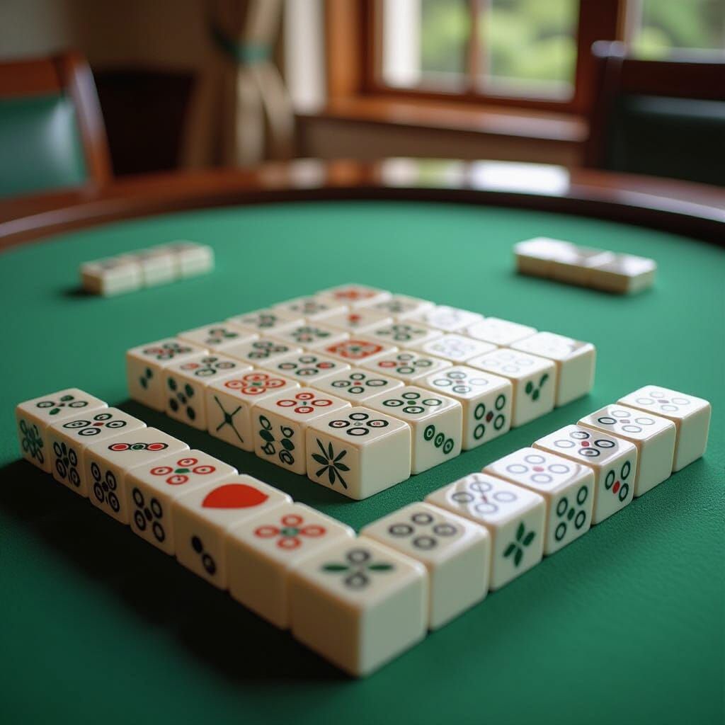 Mah-jongg Game in Piet Mondrian Style