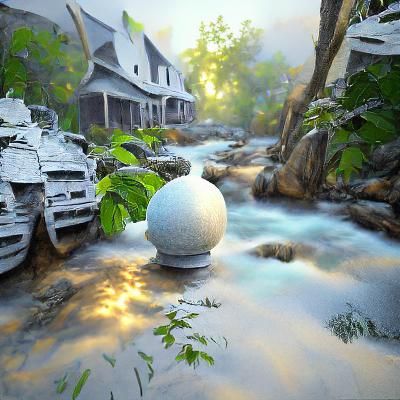 Tranquil 3D Painting in Kinkade Style