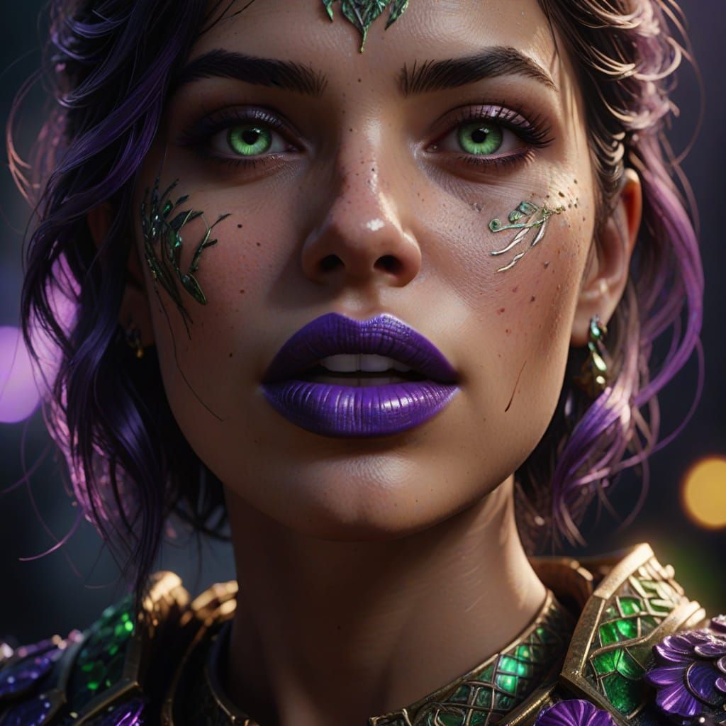 Vibrant Fantasy Beauty with Iridescent Shine