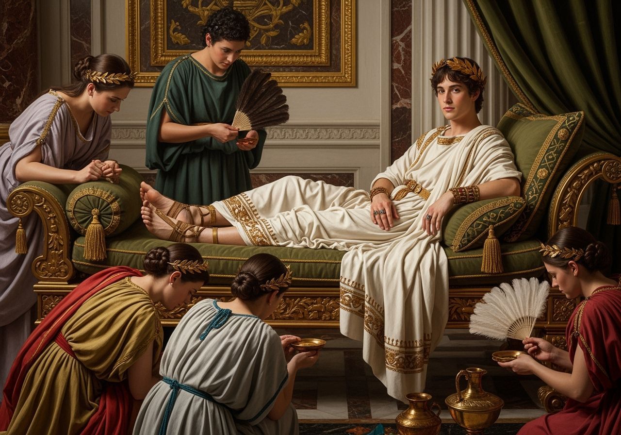 Young Emperor in Roman Palace, Baroque Style