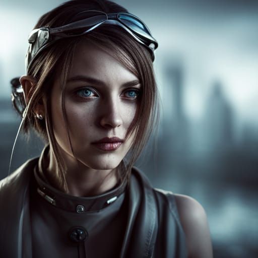 Portrait of woman from the future