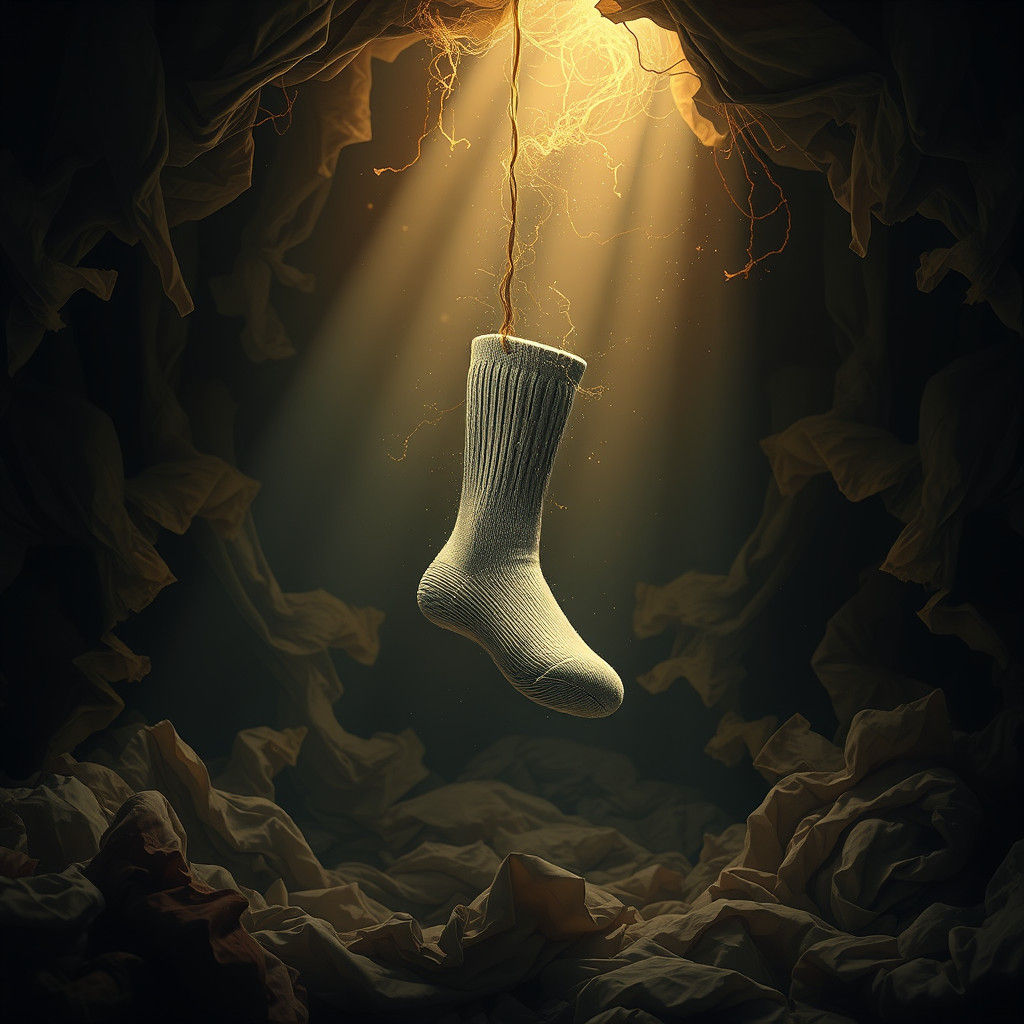 Majestic Floating Sock in Atmospheric Futurism Style