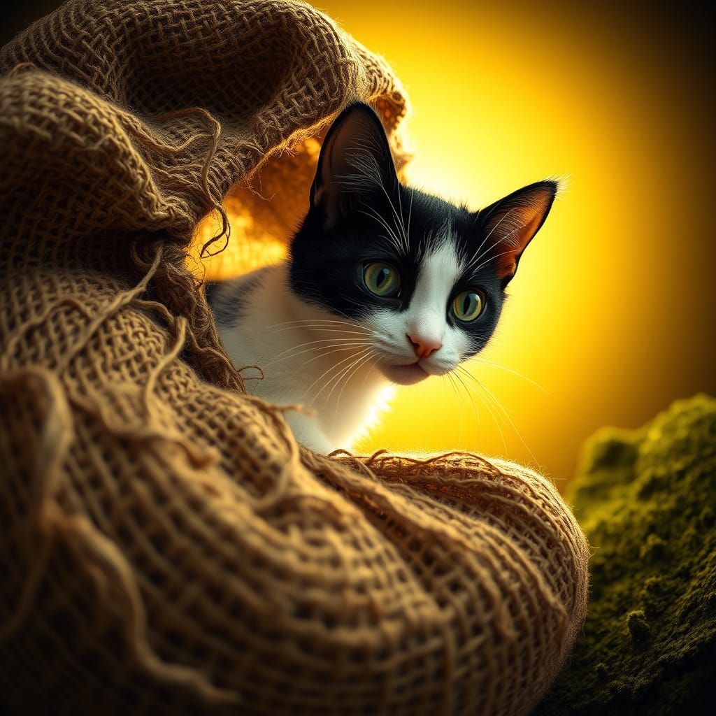 Surreal Feline Portrait in Cinematic Hyperrealism Style