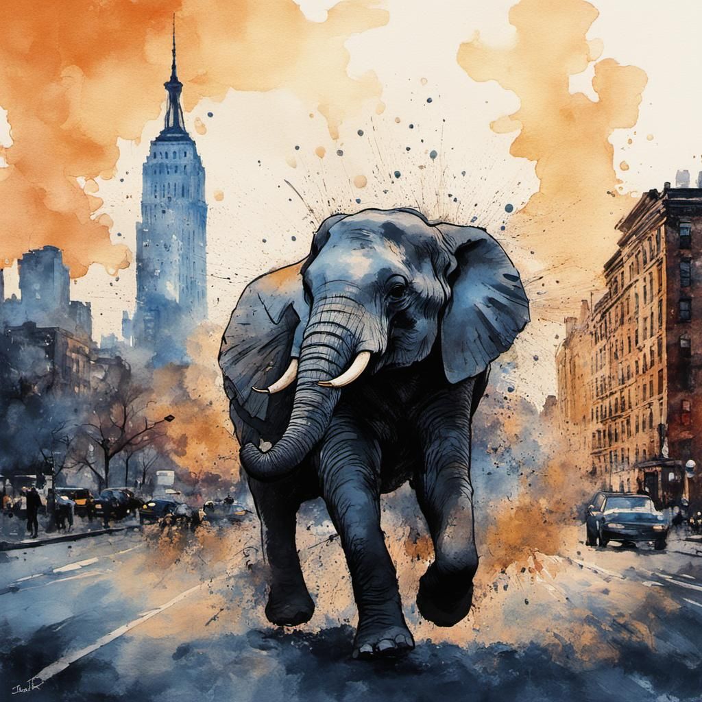 Elephant Runs: Impressionistic Evening in New York