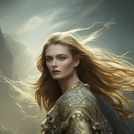 Ethereal Ukrainian Supermodel in Divine Golden Hour Light