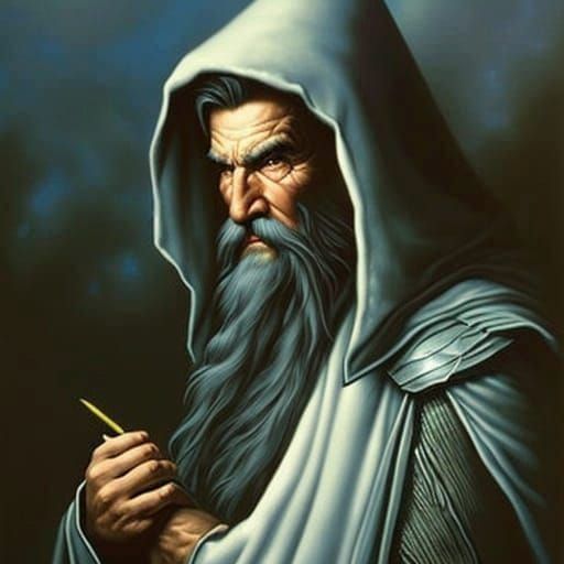 Detailed Wizard Portrait in Fantasy Art Style
