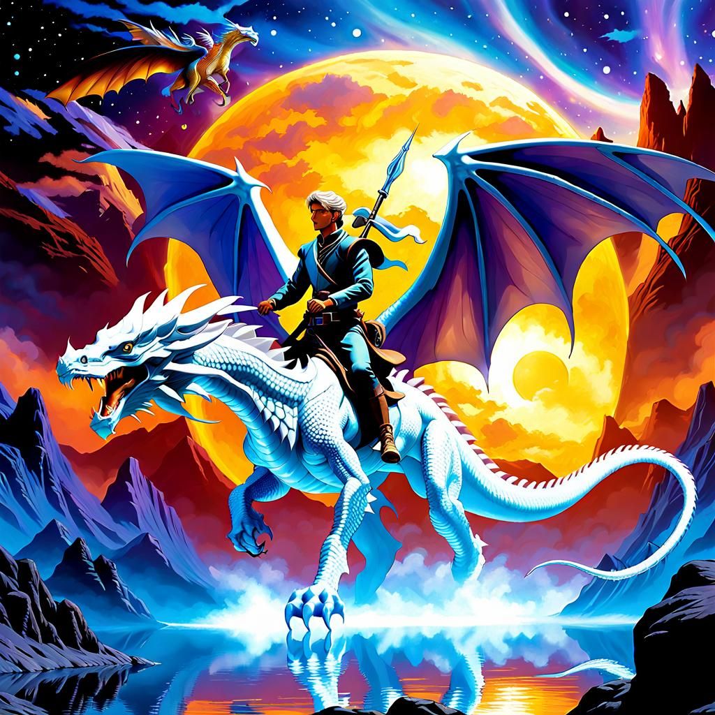 Dragonriders of Pern Action Figures in Pablo Amaringo Style