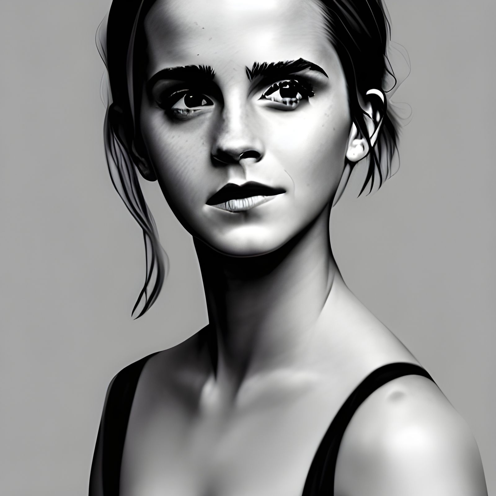 Emma Watson in Black Dress: Hyper-Realistic 3D Render