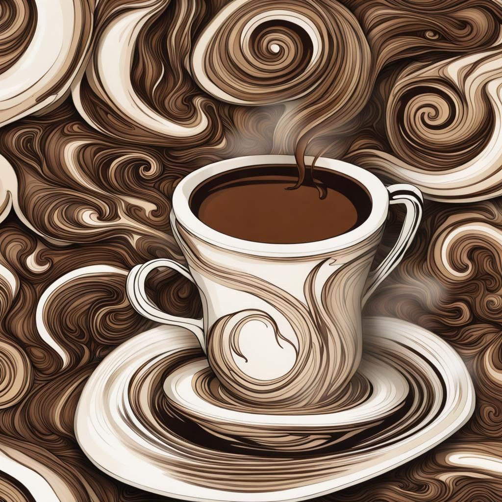 Aromatic Coffee Cup: Detailed Matte Painting