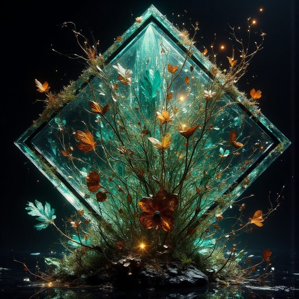 Metallic Plants Grow in 3D Rhombus