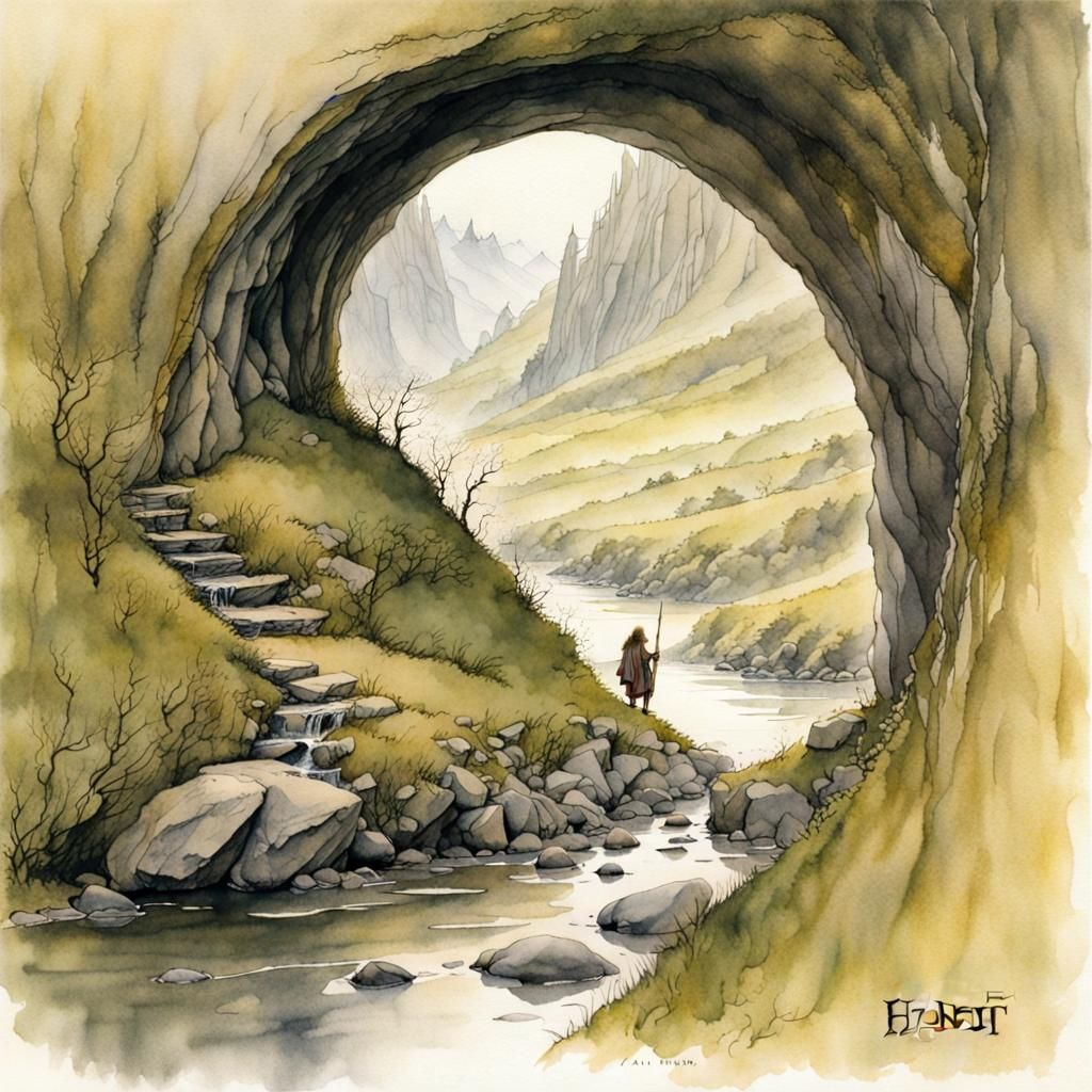 Hobbit in Watercolour Painting Style