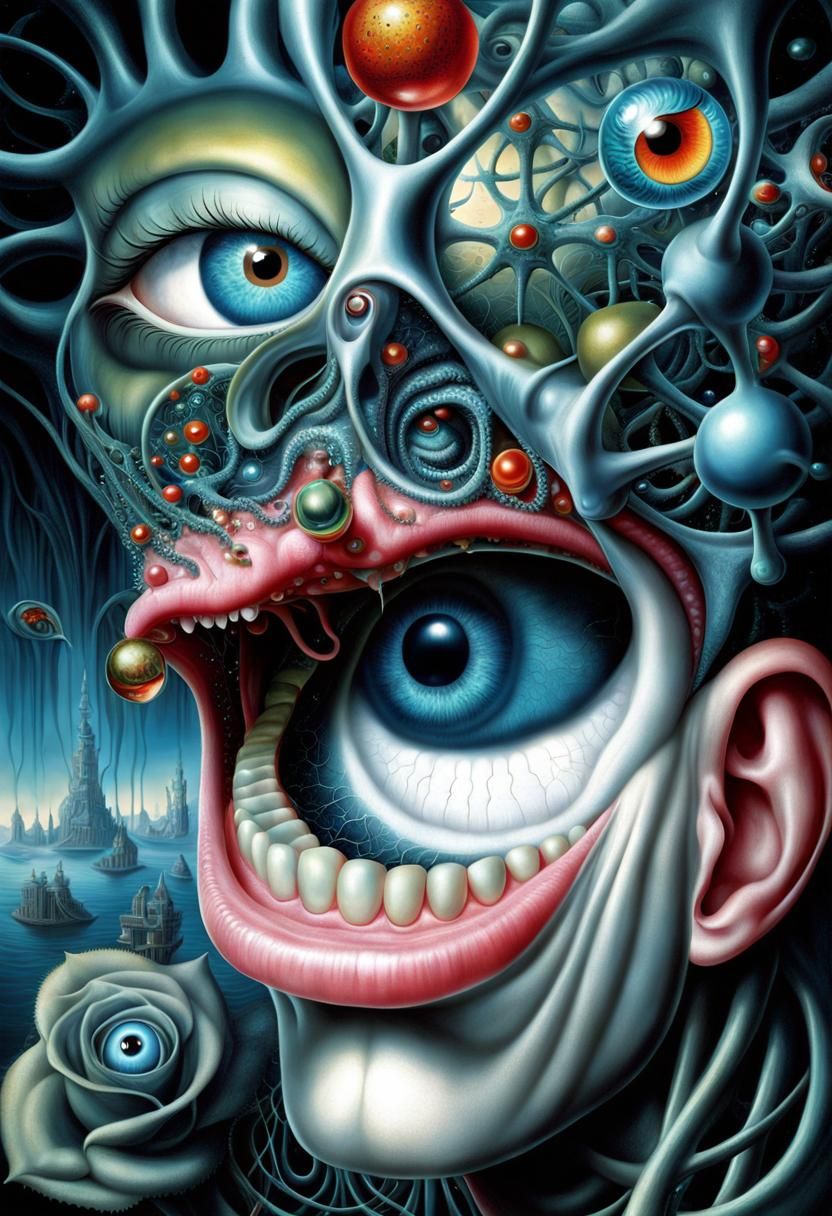 Surreal Digital Painting with Interconnected Neurons