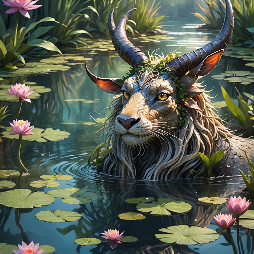 Aquatic Fantasy Creature's Farewell Portrait in Roztočil Sty...