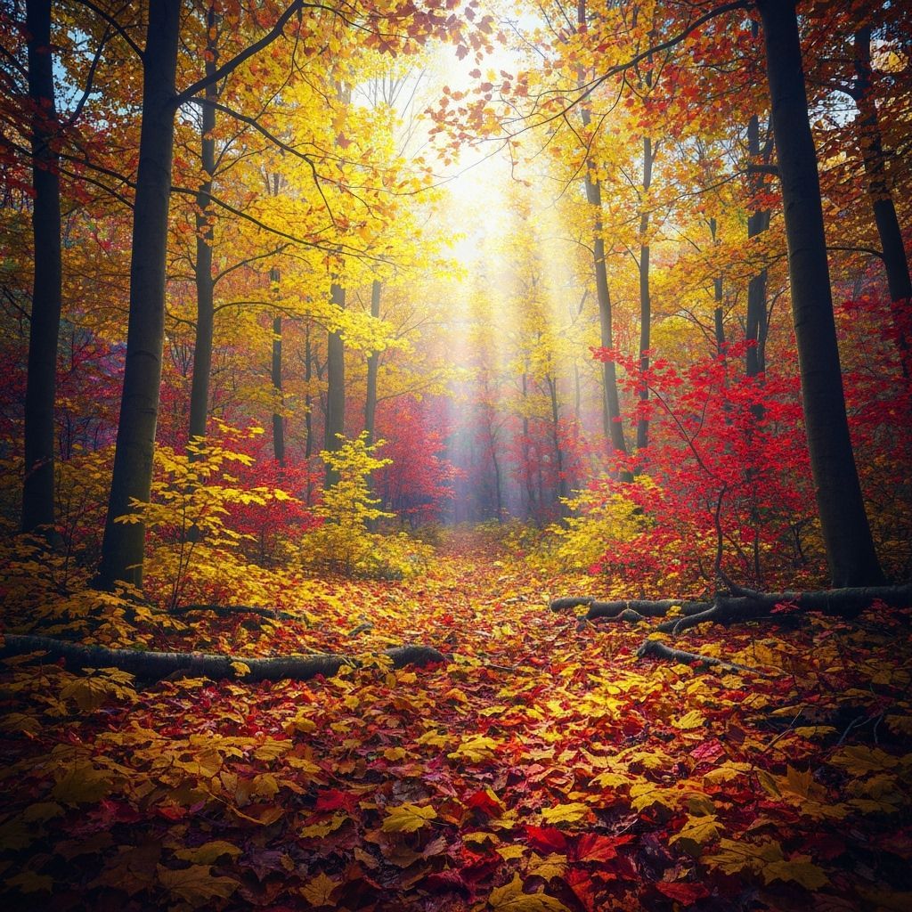 Psychedelic Autumn Forest Wonderland