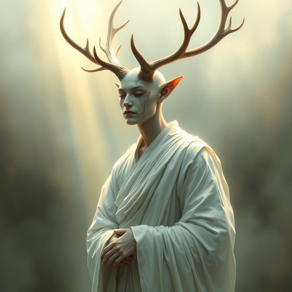 Surreal Buddhist Monk in Ethereal Fog, Blending Fantasy and ...