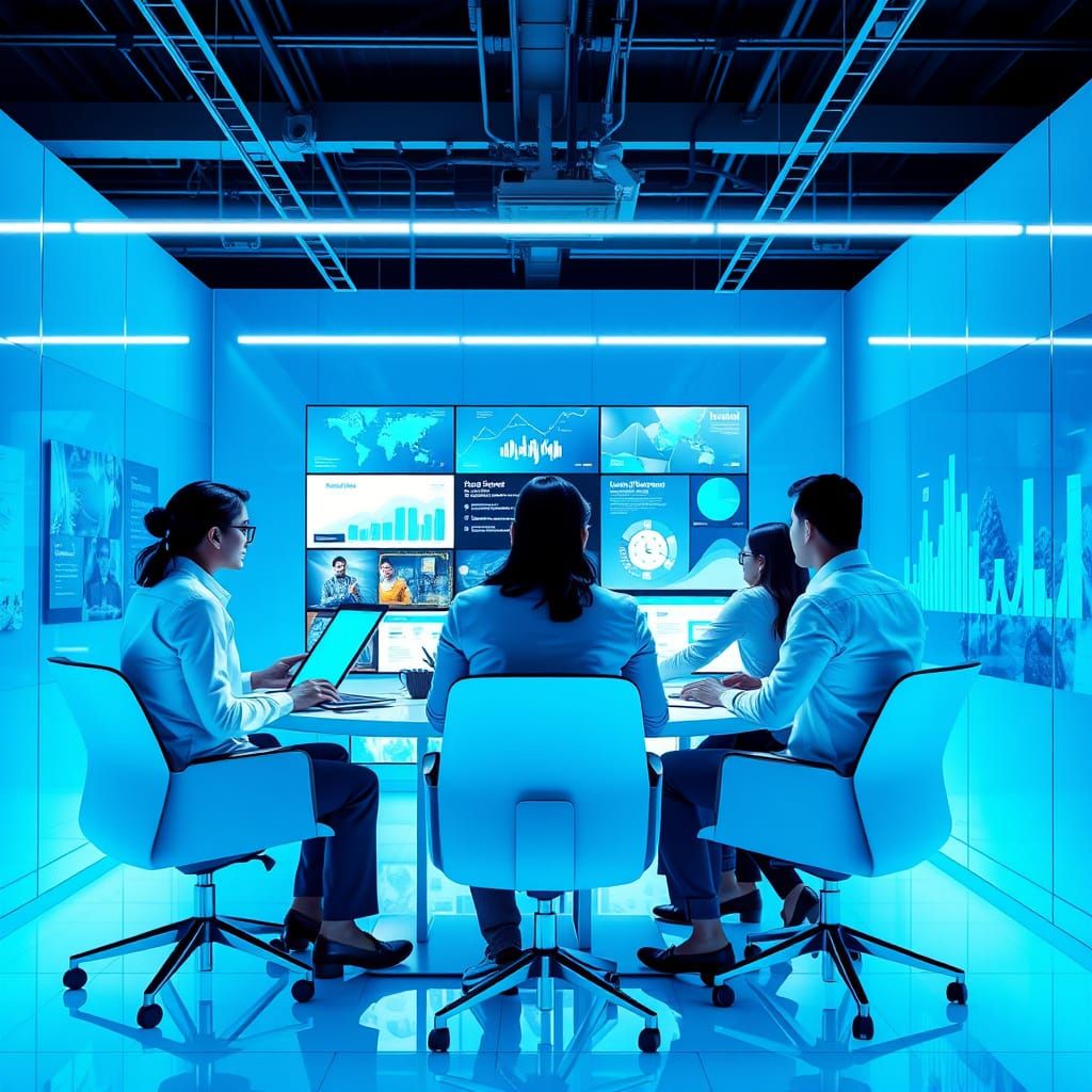 Modern Political Management Company in Futuristic Style