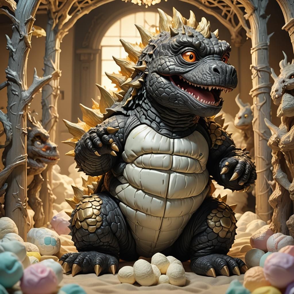 Baby godzilla in the nursery