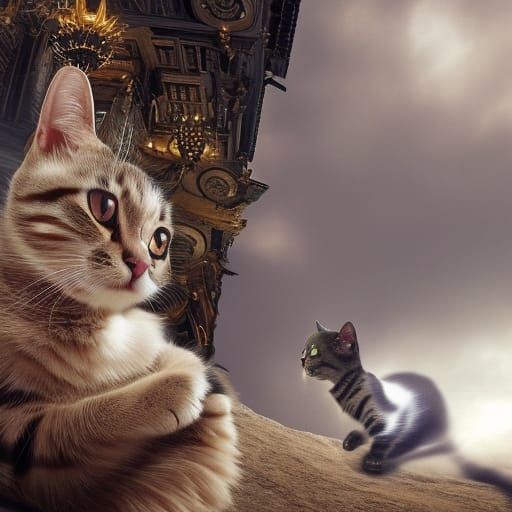 Scared Cat Jump: Dramatic Digital Matte Painting