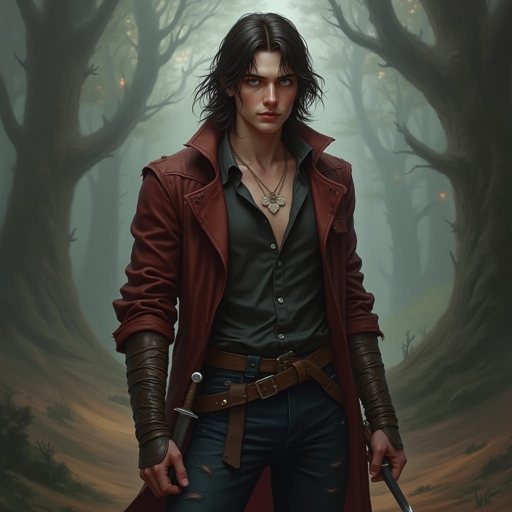 Semi-Realistic Portrait of a Confident Young Man