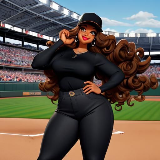 Stunning Obese Woman in Baseball Stadium