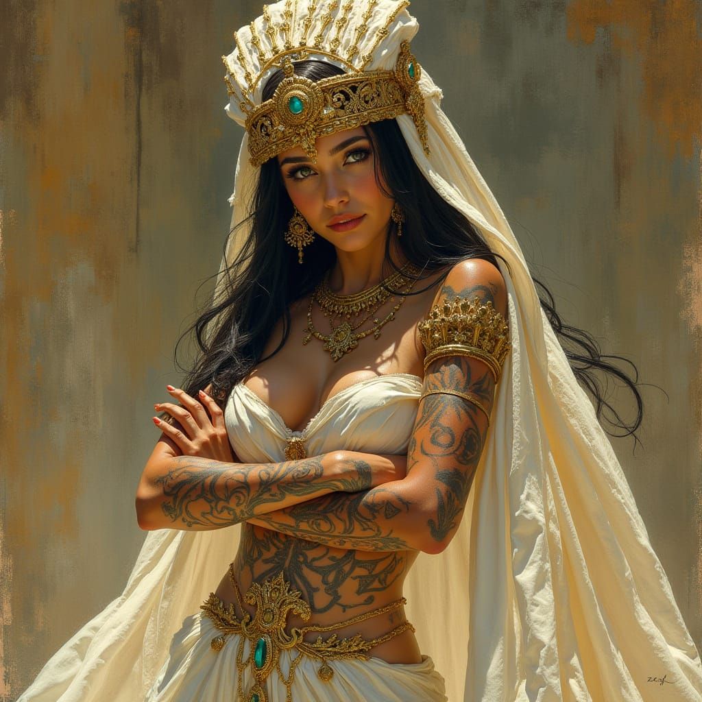 Egyptian Goddess Portrait in Fantasy Art Style