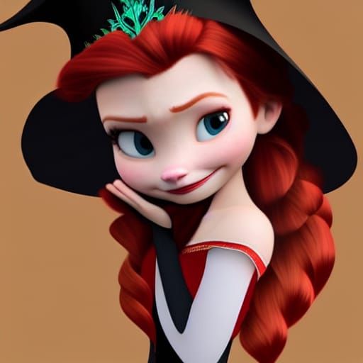 Realistic Redhead Witch Portrait with Soft Glow