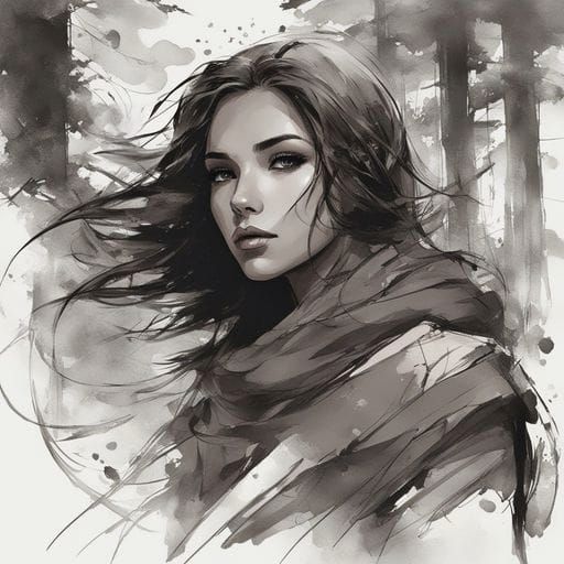 Stunning Portrait of a Tatar Girl in Splash Art Style