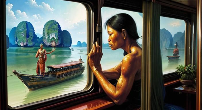 Thailand Express: Epic Oil Painting Masterpiece