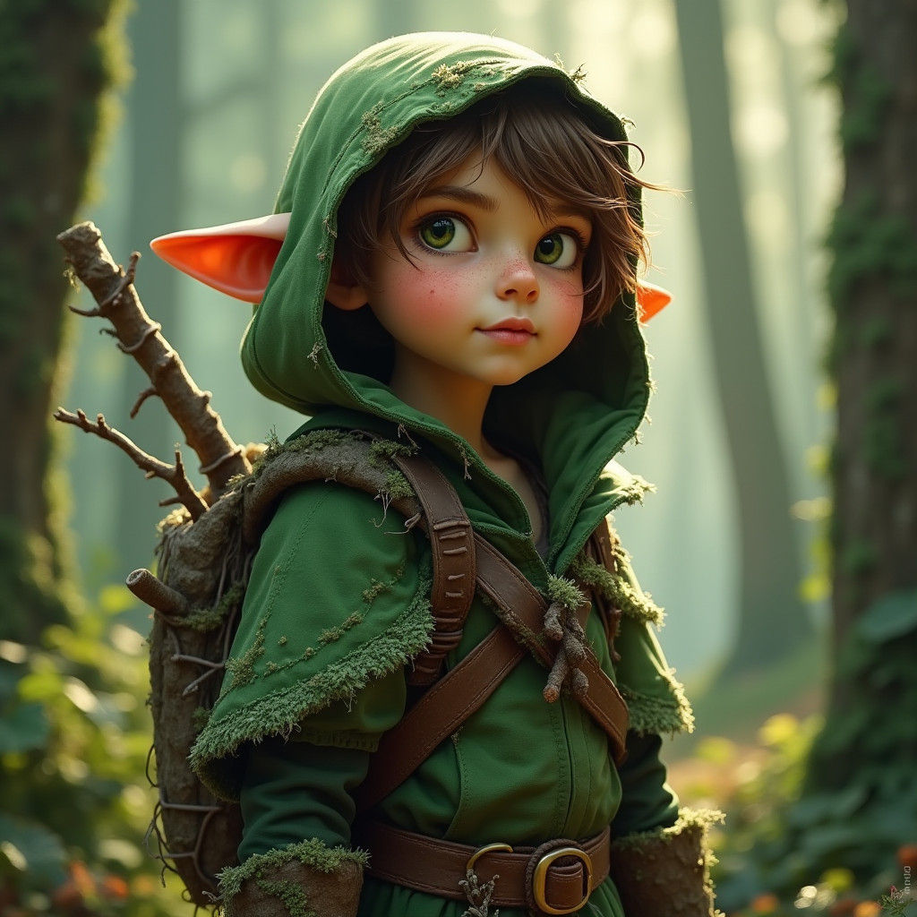 Forest Gnome in Detailed Matte Painting Style