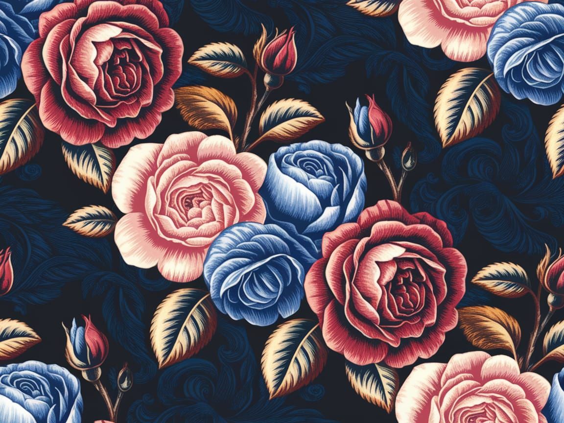 Detailed Floral Pattern in Luxurious Fabric Style